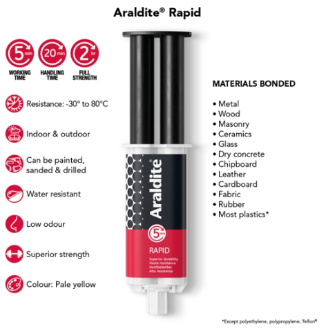 Araldite Rapid 24ml 2-Part Epoxy Adhesive