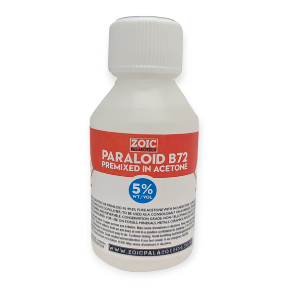 5% wt/vol Paraloid B-72 premixed in Acetone (150ml)
