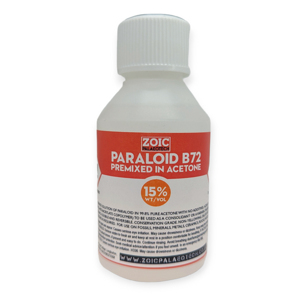15% wt/vol Paraloid B-72 premixed in Acetone (150ml)