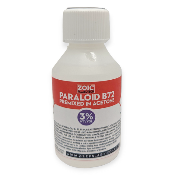 3% wt/vol Paraloid B-72 premixed in Acetone (150ml)