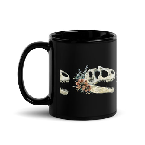 Floral Dinosaur Skull Mug