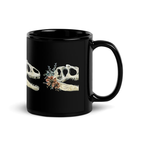 Floral Dinosaur Skull Mug