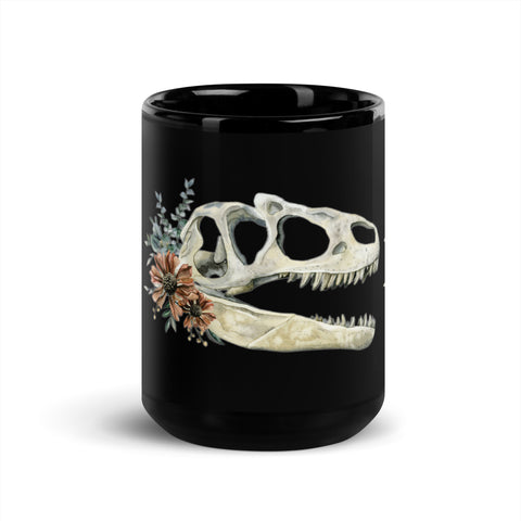 Floral Dinosaur Skull Mug