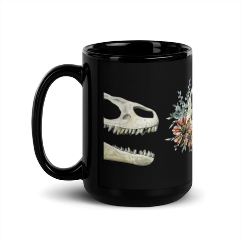 Floral Dinosaur Skull Mug