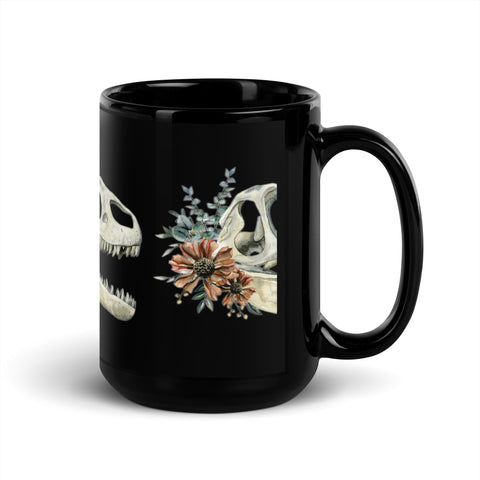 Floral Dinosaur Skull Mug