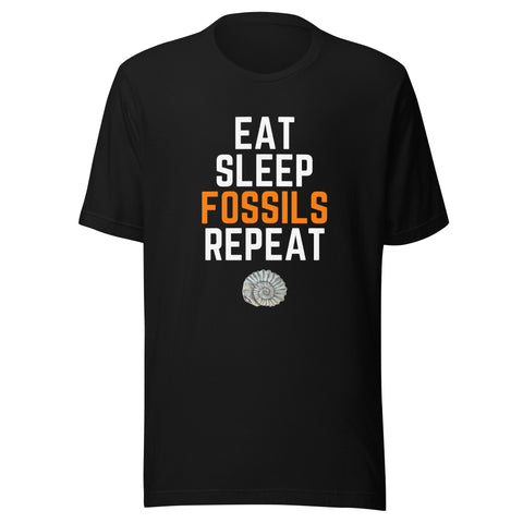 Eat Sleep Fossils Repeat T-Shirt: Ammonite