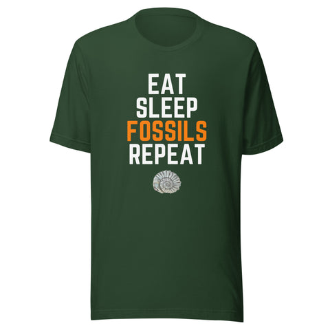 Eat Sleep Fossils Repeat T-Shirt: Ammonite