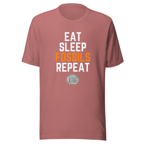 Eat Sleep Fossils Repeat T-Shirt: Ammonite