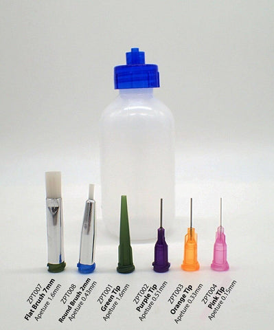 precision applicator brush luer lock dispensing adhesive paraloid