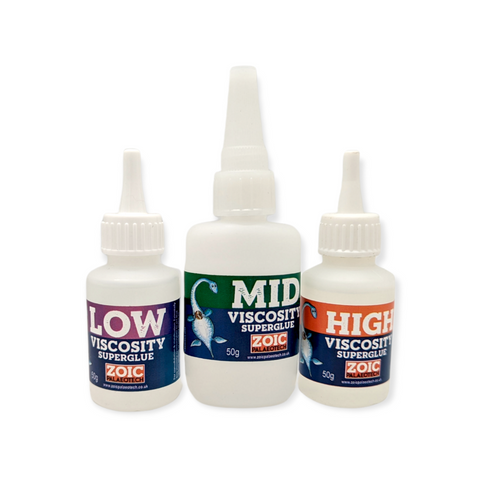 3 x 50g Low, Medium and High Viscosity Superglue