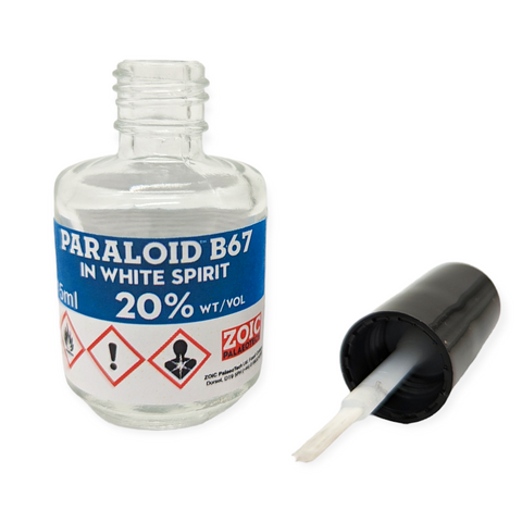 Paraloid B-67 20% wt/vol in White Spirit 15ml