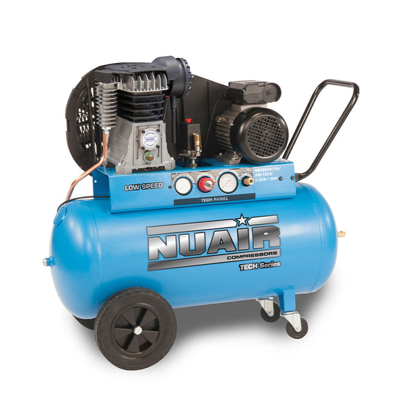 NuAir Quiet 100l Air Compressor NB3800B/100/3M Q-TECH PRO - PORTABLE (13A)