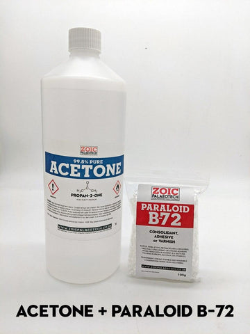 Paraloid B-72 (100g) & Acetone (1l) Bundle - ZOIC PalaeoTech