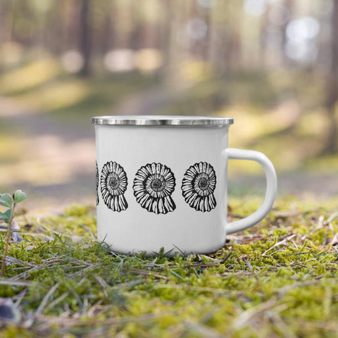 Fossil mug ammonite gift enamel