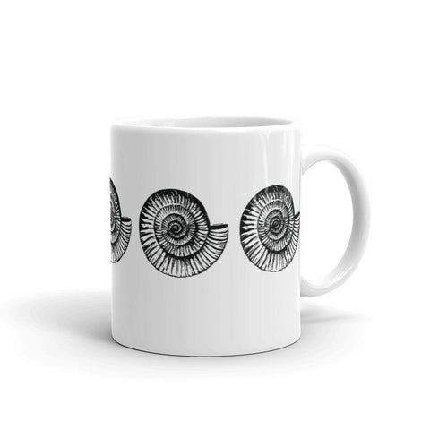 fossil ammonite mug dactylioceras geology palaeontology fossil hunter gift